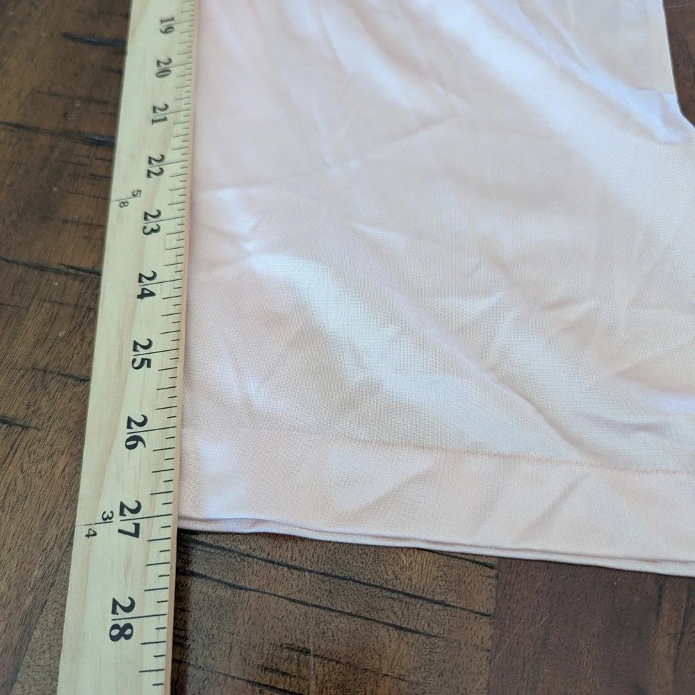 Vtg Vanity Fair Pajama 2‎ Pc Set Pink Lace Trim Antron III Nylon Silky Feel Lg